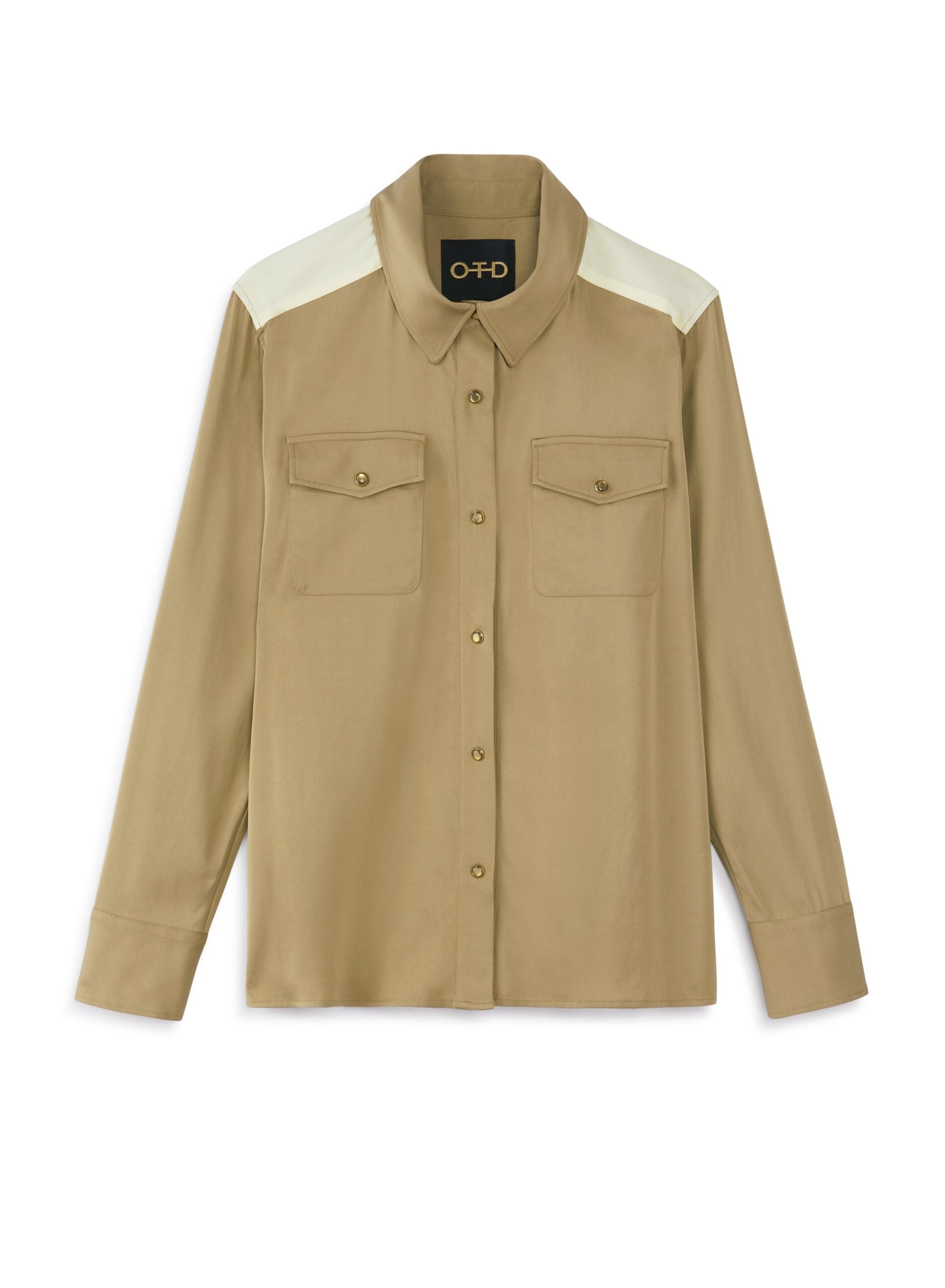 Colorblocked Cadet Shirt (Khaki) image 0
