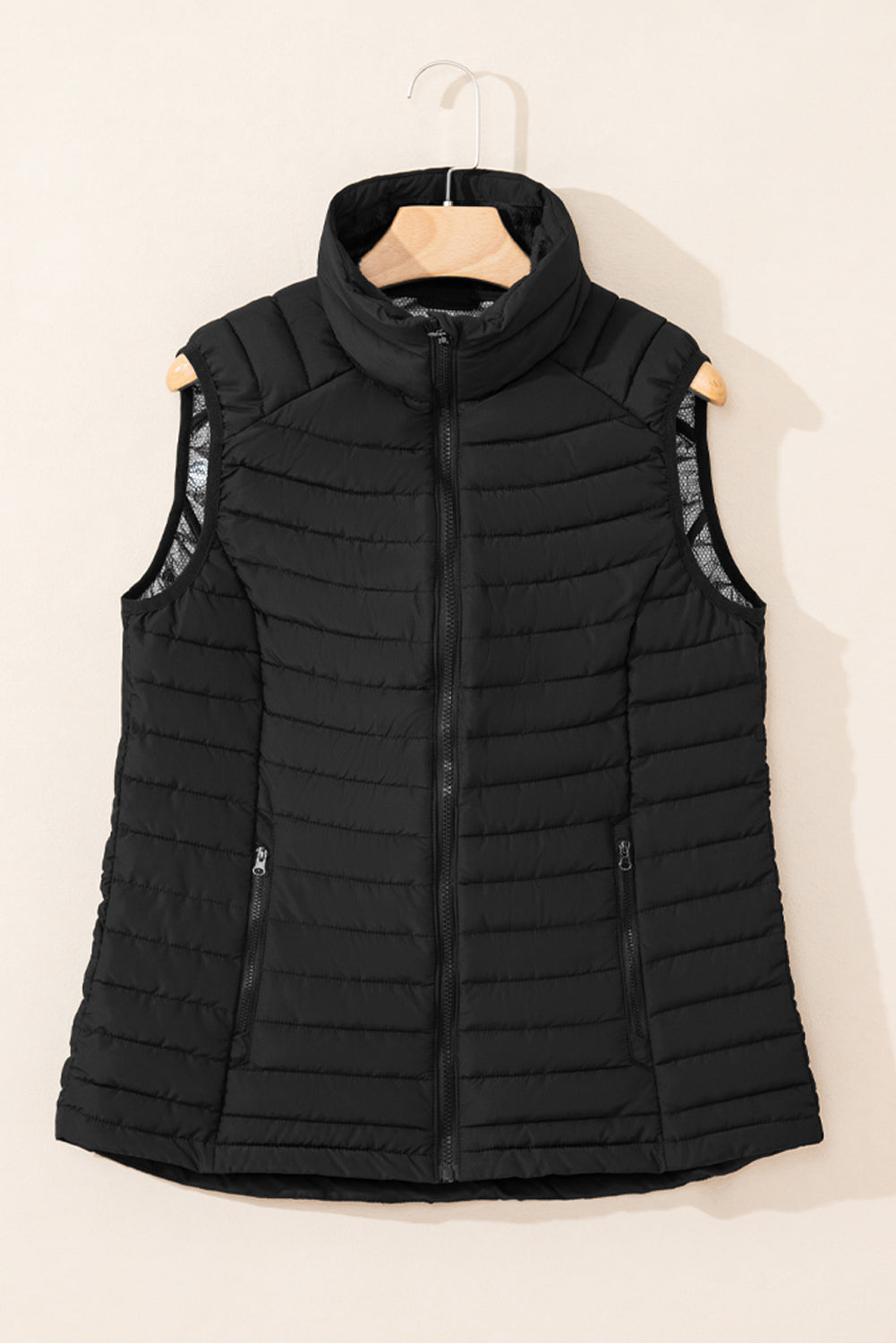 Harper Quilted Zipped Puffer Vest-2