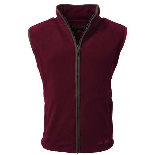 Mens Game Stanton Fleece Gilet - MAROON, L image