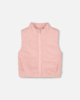 Corduroy Puffy Sleeveless Vest Dusty Pink image 6