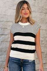 Irene Striped O Neck Sweater Vest image 3