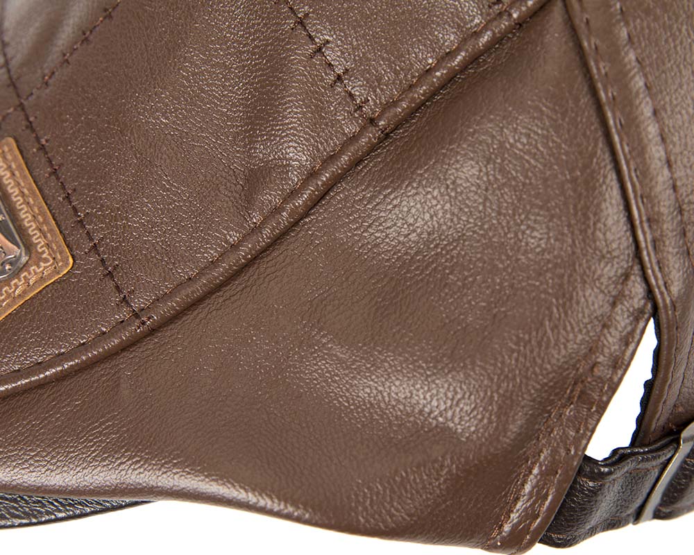 Brown leather flat cap by Max Alexander M134 image 3