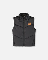 Quilted Mid-Season Sleeveless Vest Black - 7 image