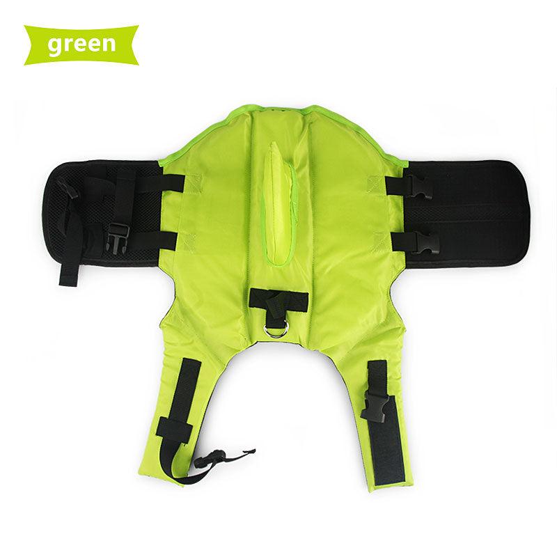 Shark Fin Dog Life Vest - Green, L image