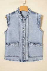 Ava Trim Patch Front Vest - Beau Blue, L - 12/14 image
