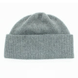 CASHMERE BEANIE HAT WITH RIBBED CUFF-1