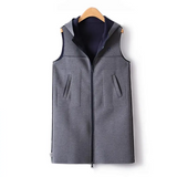 Mid Length Waistcoat Sleeveless Jacket Vests Two Sided Wearing Contrasting Color Hooded Air Cotton Drape Vest For Women image 1
