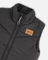 Quilted Mid-Season Sleeveless Vest Black image 4