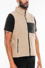 Sherpa Full Zip Vest with Chest Zipper Pocket image 1
