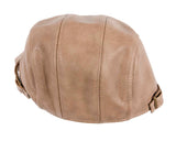 Beige leather flat cap by Max Alexander image 4