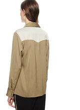 Colorblocked Cadet Shirt (Khaki) image 2