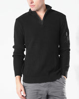 ZIMEGO Mens Long Sleeve Pullover Quarter Zip Mock Neck Polo Sweater image 0