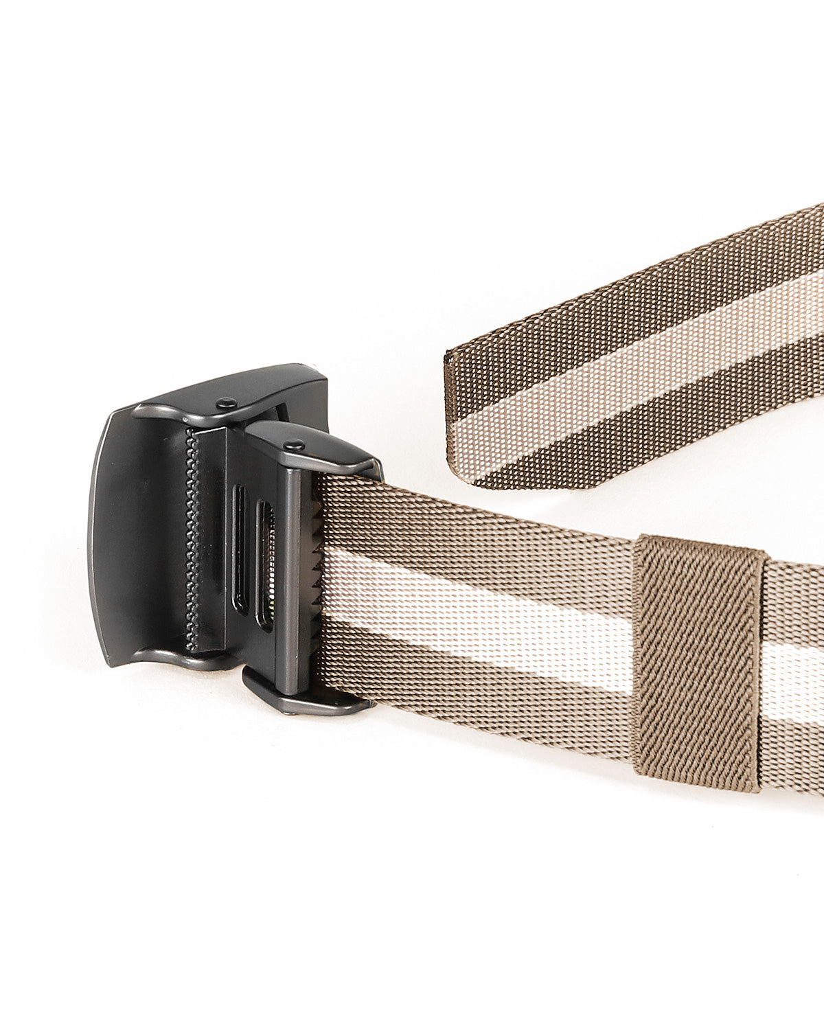 ZIMEGO Mens One Size Adjustable Strap Stripe Nylon Web Belt With Metal Buckle image 1