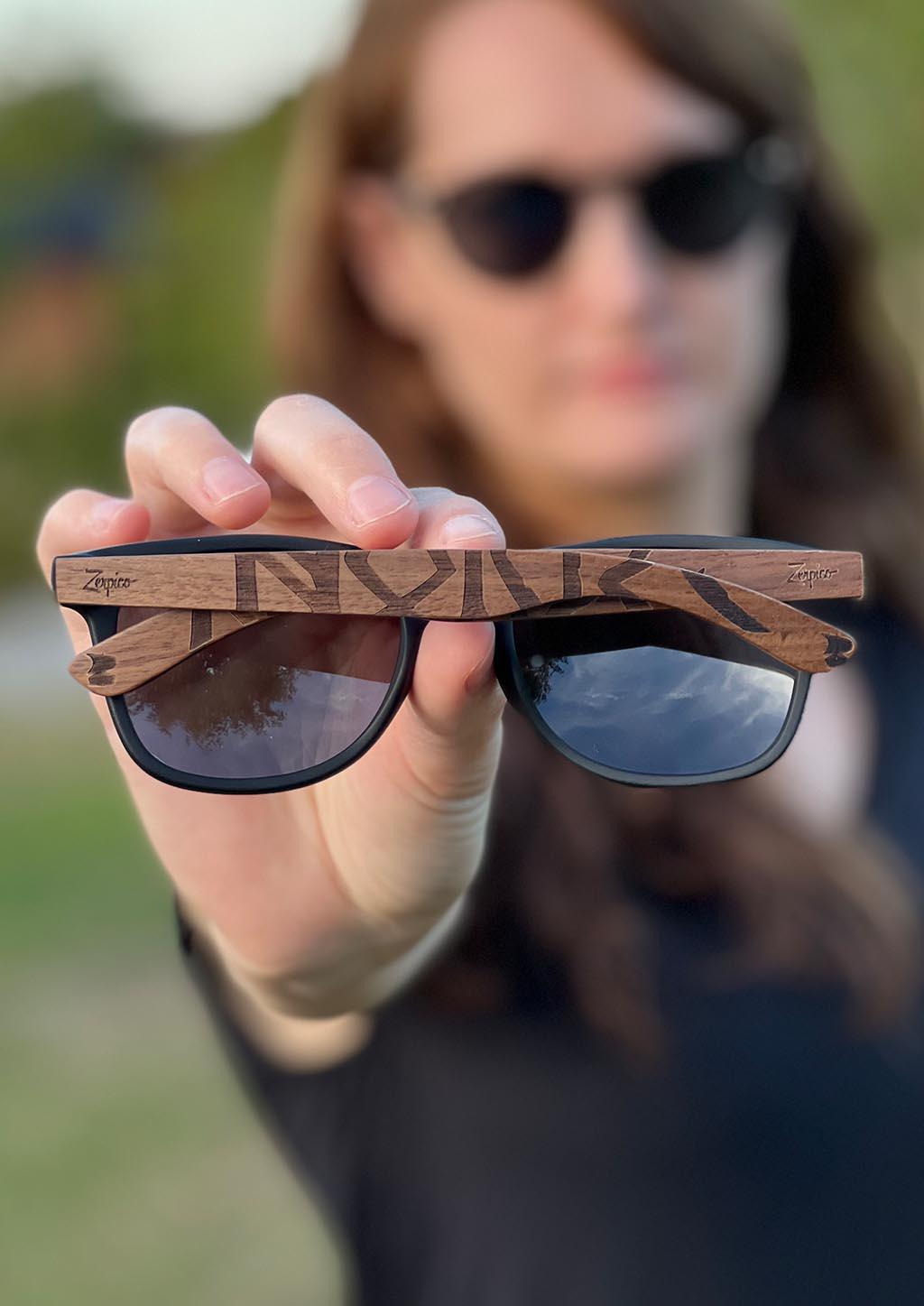 Eyewood | Engraved wooden sunglasses - Viking Runes - Norway image 0