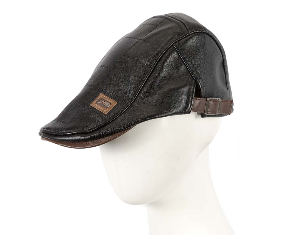 Black leather flat cap by Max Alexander M134 image 0