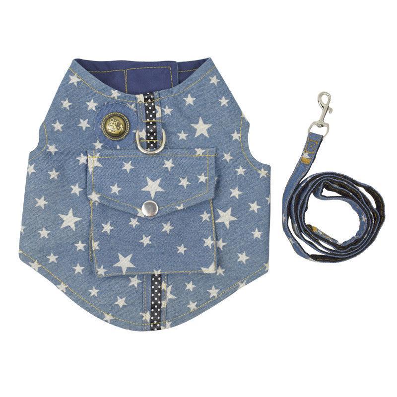 Denim Starry Sky Pet Vest Harness image 11