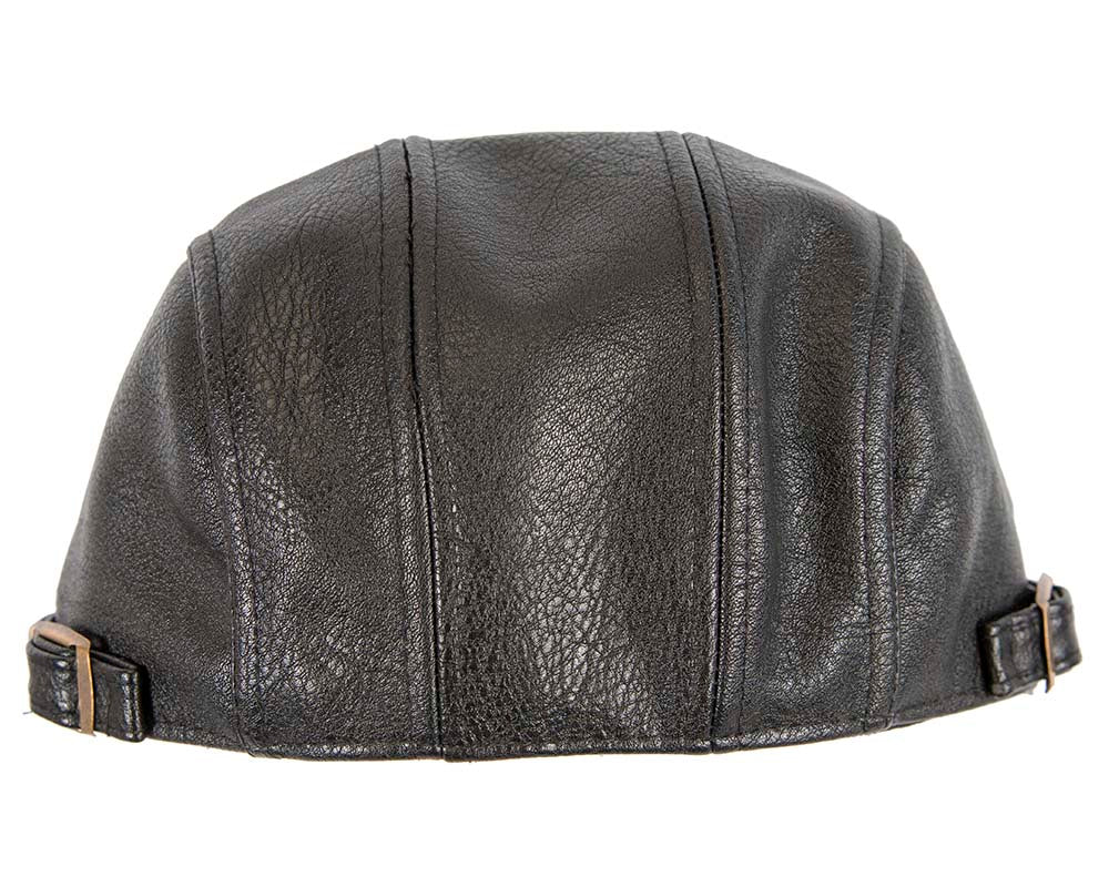 Black leather flat cap by Max Alexander M136 image 4