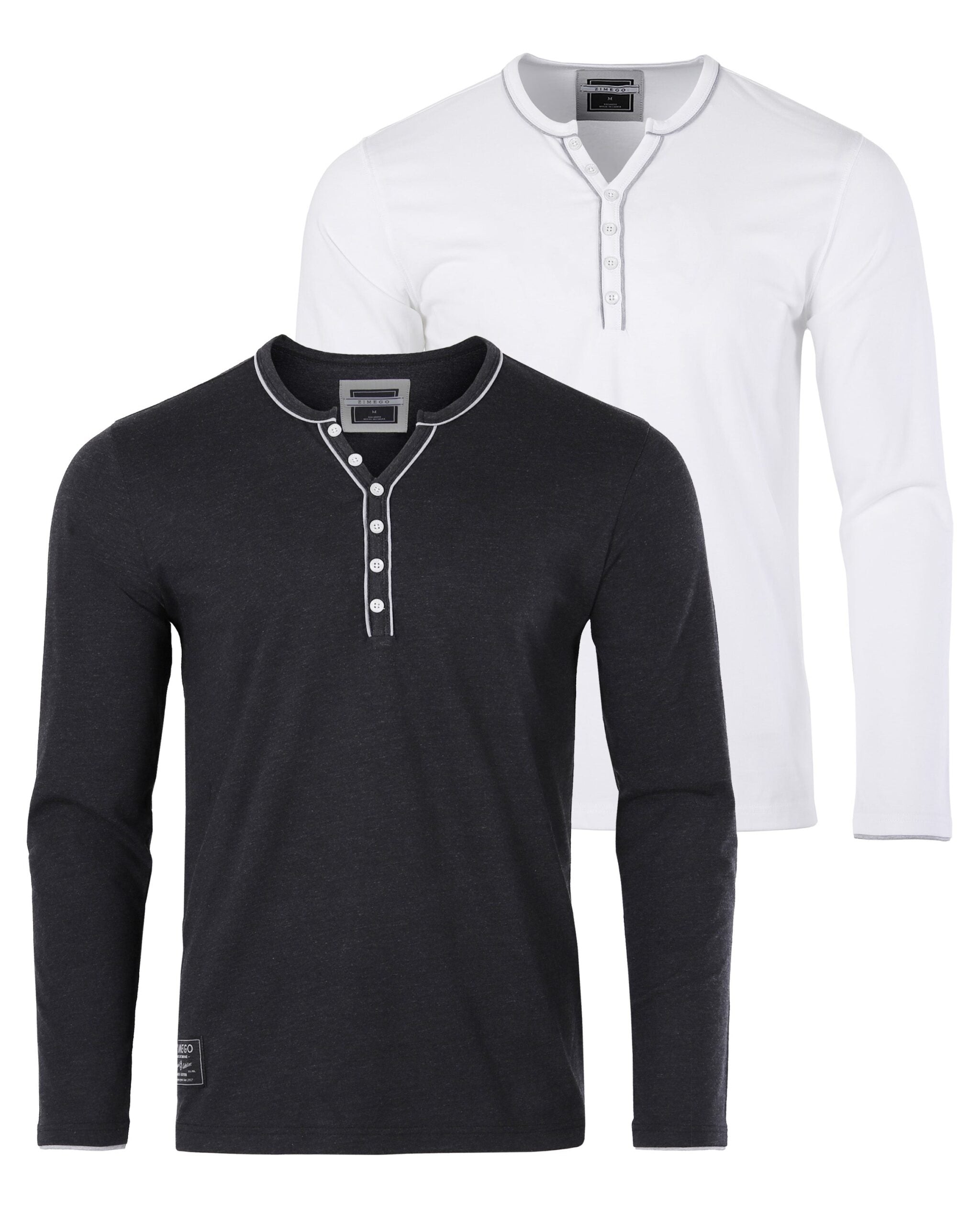 Stretch Long Sleeve Casual Button Henley Fashion Shirts image 2