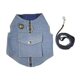 Denim Starry Sky Pet Vest Harness - Light Blue, S image