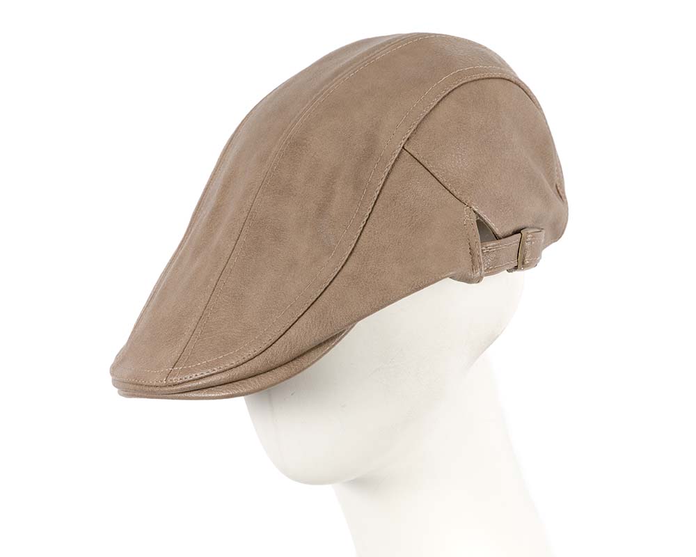 Beige leather flat cap by Max Alexander image 0