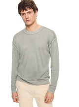 Silk and Cashmere Reverse Print Crewneck Sweater (Misty Blue) image 0