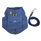 Denim Starry Sky Pet Vest Harness - Dark Blue, L image