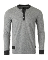 ZIMEGO Men's Long Sleeve Contrast Button Placket Neck Cuffs Casual Henley Shirts - Dark Grey / Black, XX-Large image