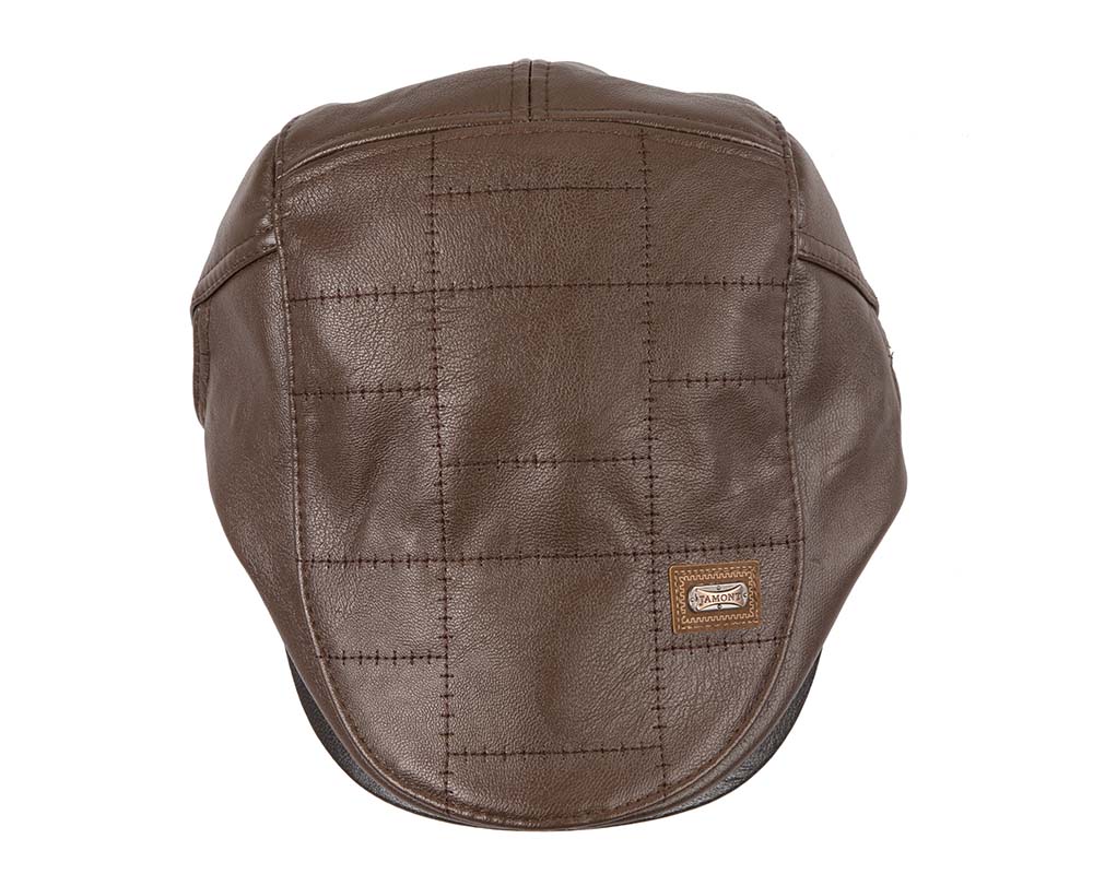 Brown leather flat cap by Max Alexander M134 image 2