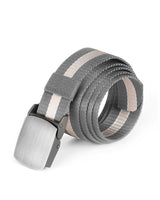 ZIMEGO Mens One Size Adjustable Strap Stripe Nylon Web Belt With Metal Buckle image 8