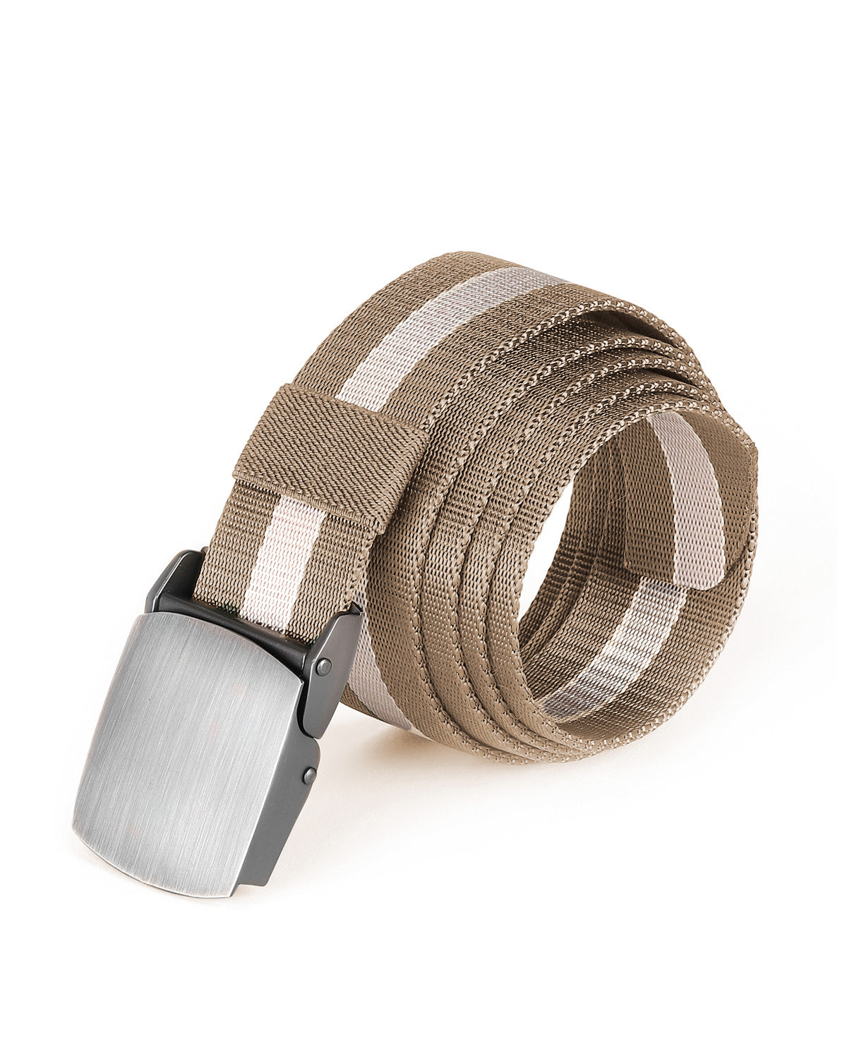 ZIMEGO Mens One Size Adjustable Strap Stripe Nylon Web Belt With Metal Buckle image 10
