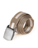 ZIMEGO Mens One Size Adjustable Strap Stripe Nylon Web Belt With Metal Buckle image 10