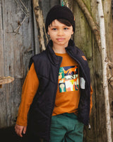 Quilted Mid-Season Sleeveless Vest Black image 1