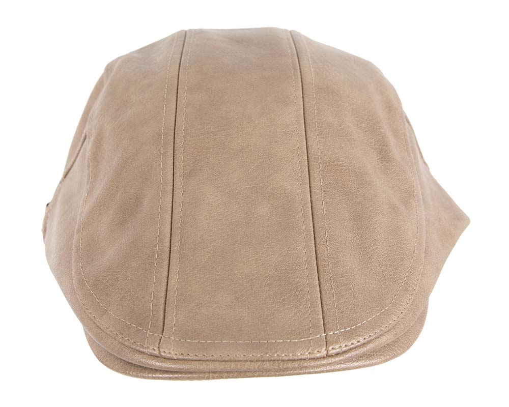 Beige leather flat cap by Max Alexander image 2