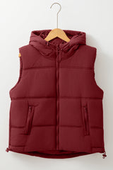 Clare Side Hooded Puffer Vest - Clay, M - 8/10 image