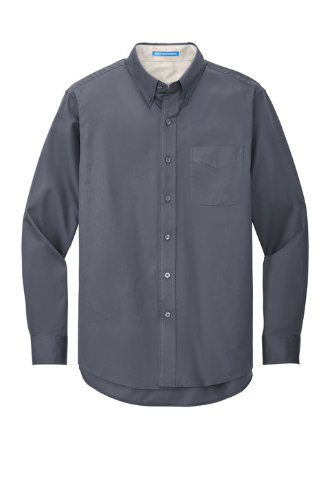 Vested Long Sleeve Easy Care Button-Up Shirt