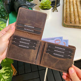 Cosmos - Genuine Leather Trifold Classic Men's Wallet - Crazy Brown image