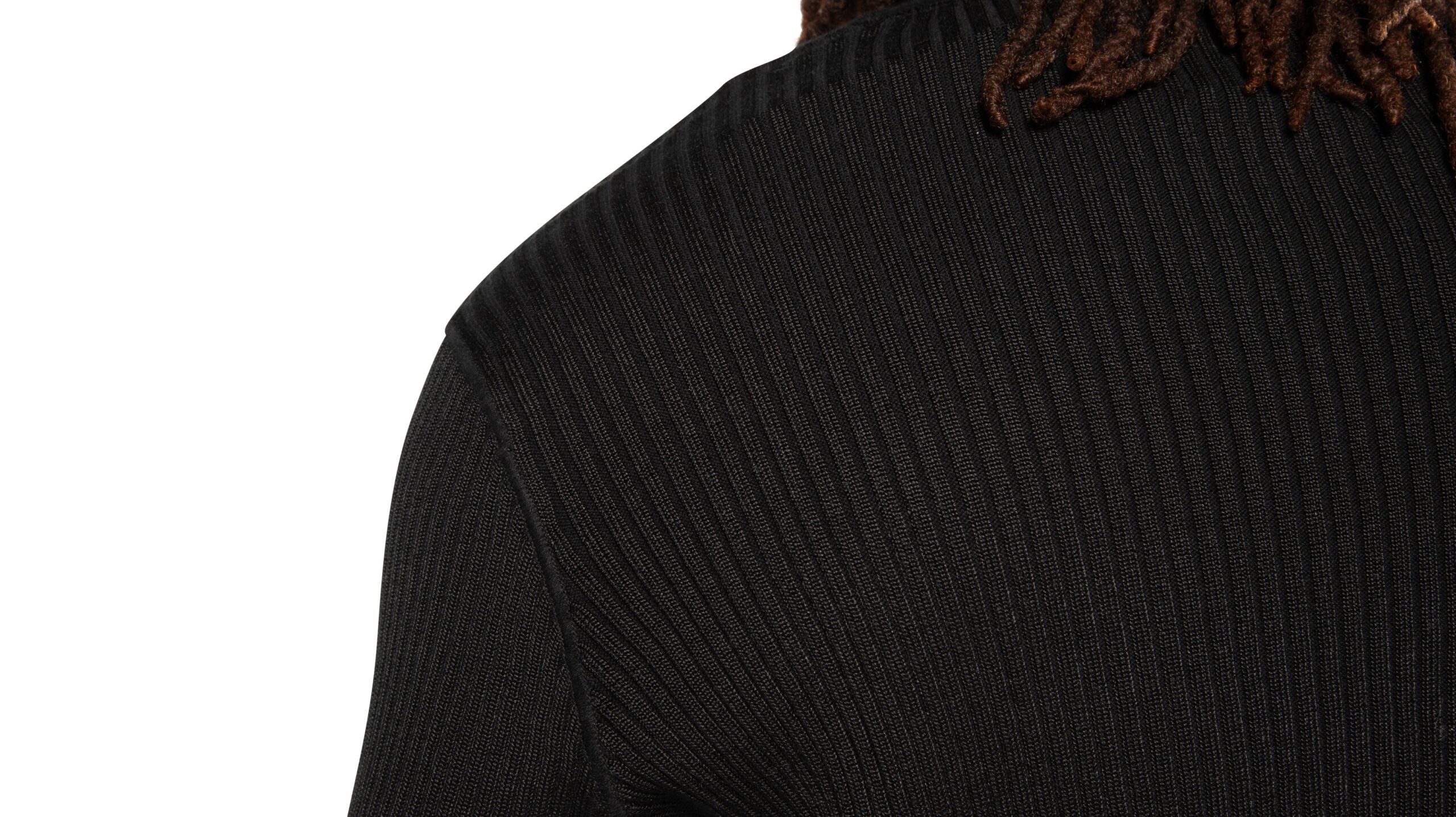 Ribbed Poor Boy Crewneck Sweater (Black) image 4