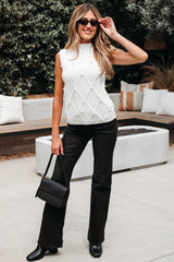 Alaia Pearled Textured Knit Sweater Vest image 4