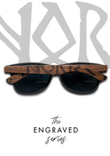 Eyewood | Engraved wooden sunglasses - Viking Runes - Norway image 1