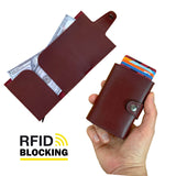 Angora - Vegan Leather RFID Mechanism Card Holder with Cash Compartment image 5