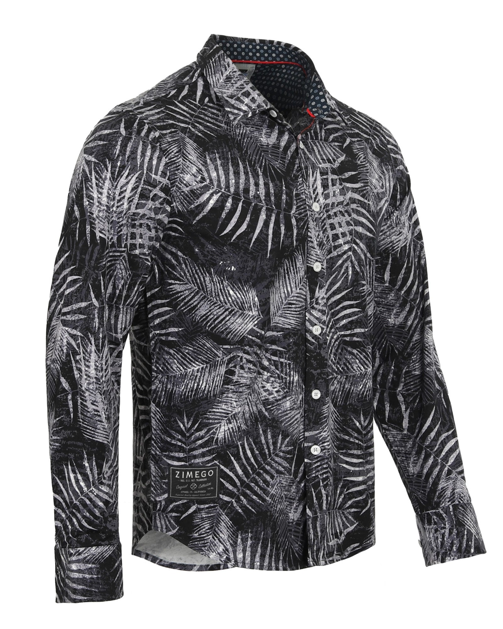 ZIMEGO Mens Holiday Hawaiian Long Sleeve Stretch Casual Aloha Button Down Shirt image 4