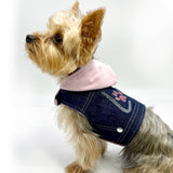 Denim Hoodie "Love" Harness Vest – Pink image 1