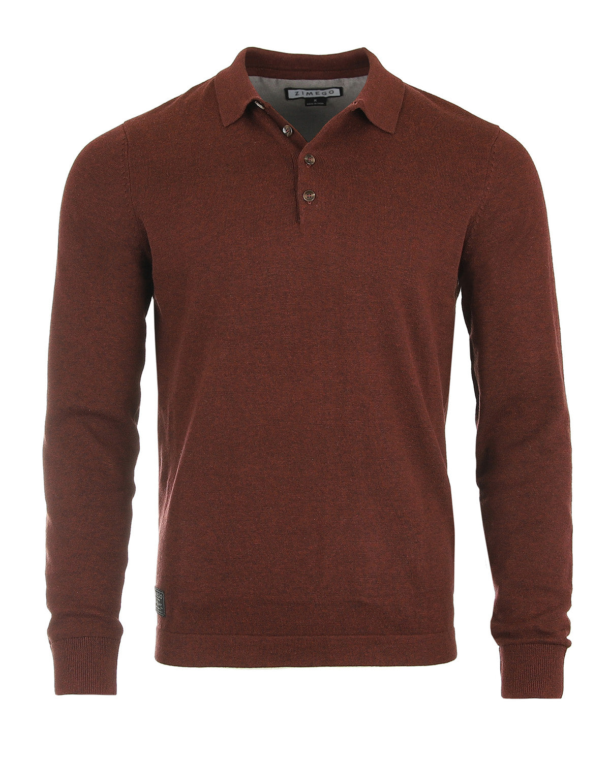 ZIMEGO Men's Casual Polo Sweater - Long Sleeve Pullover Button Knit Shirt image 5