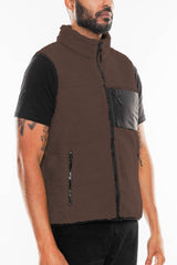 Sherpa Full Zip Vest with Chest Zipper Pocket image 15