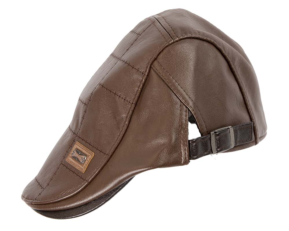 Brown leather flat cap by Max Alexander M134 image 1