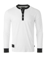 ZIMEGO Men's Long Sleeve Contrast Button Placket Neck Cuffs Casual Henley Shirts image 21