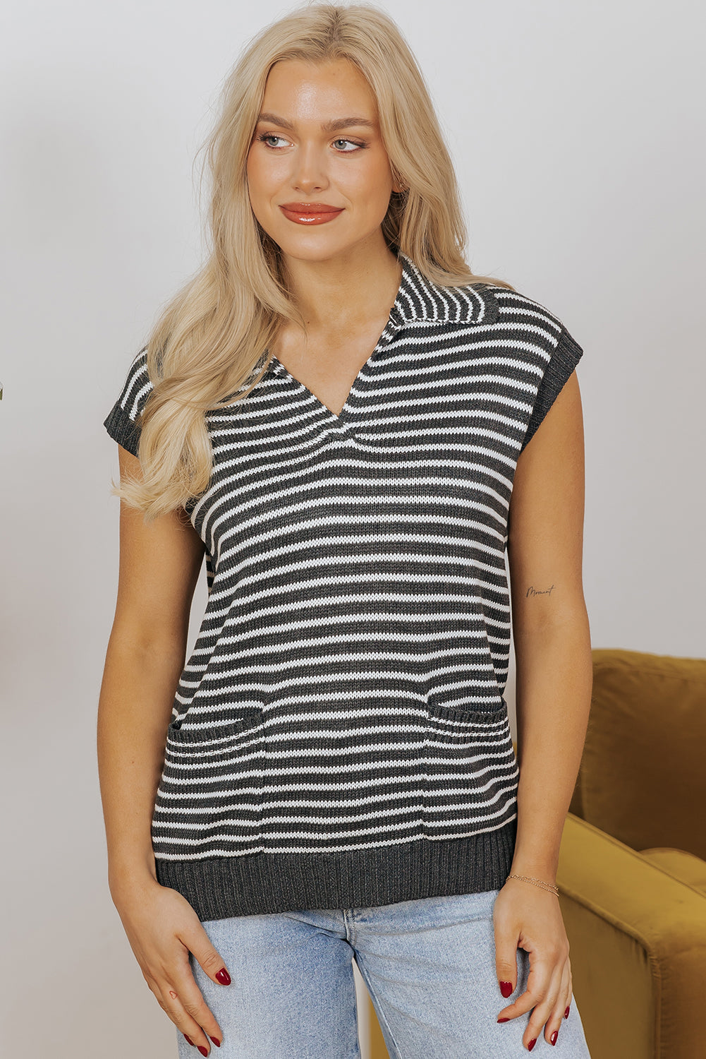 Teagan Stripe Sweater Vest image 3