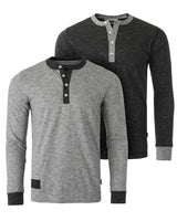 Long Sleeve Casual Henley Shirts With Contrast Neck and Cuffs Set of 2 image 15