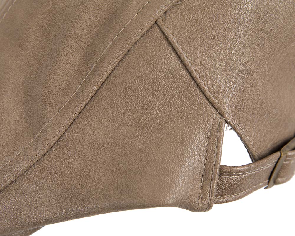 Beige leather flat cap by Max Alexander image 3