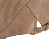 Beige leather flat cap by Max Alexander image 3